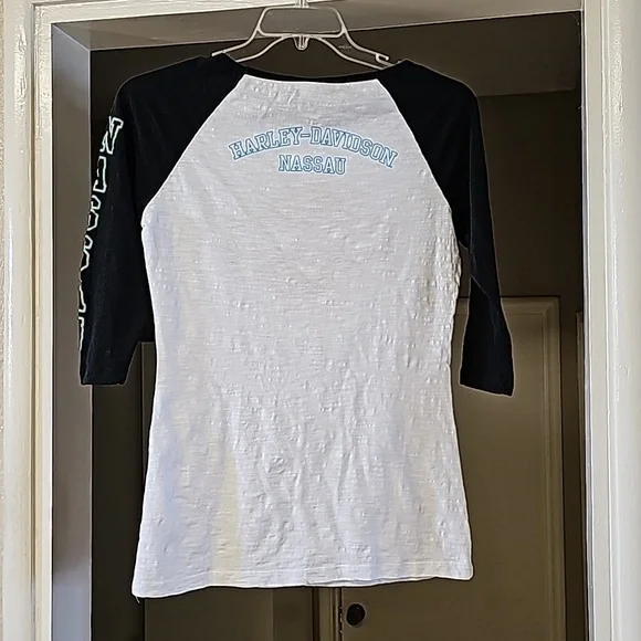 NWOT Harley Davidson Nassau baseball shirt.  Tote 4. - Picture 2 of 6